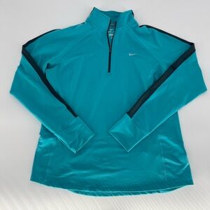 Nike Turquoise Half-Zip Athletic Top with Black Trim